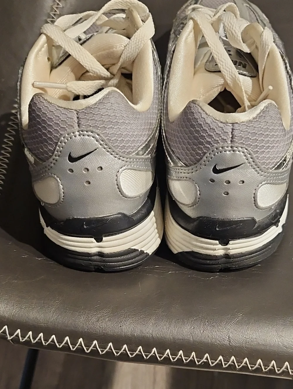 Nike Metallic P-6000 Silver and White Low-Top Sneakers